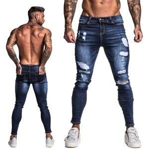 Nuevos Jeans Rectos para Hombre, de Mezclilla Transpirable, con Botones, Casuales de Primavera/Verano, Corte Medio, Desgastados, Elásticos, Ajuste Regular - Product Image 1