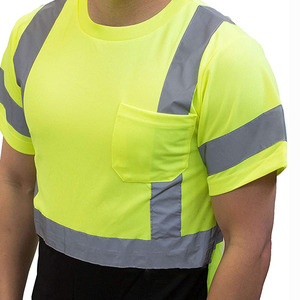 Camiseta de Trabajo de Alta Visibilidad para Construcción, Manga Corta, Invierno, Reflectante, con Cinta Reflectante, Ropa de Seguridad - Product Image 3