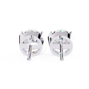 Sparkling 7mm Round Moissanite Stud <b>Earrings</b> with Unique Prong Setting Fine Jewelry Gift for Women - Product Image 6