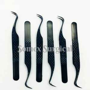 แหนบต่อขนตาคุณภาพสูง รับทำโลโก้ แหนบดำพลาสม่าสำหรับต่อขนตาแบบวอลลุ่ม - Product Image 6