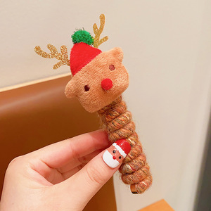 Tocado de Navidad <span class=keywords><strong>para</strong></span> niños, <span class=keywords><strong>alambre</strong></span> de teléfono rizado, lazos <span class=keywords><strong>para</strong></span> el cabello, coleta doble, accesorios <span class=keywords><strong>para</strong></span> el cabello, niña, Festival, cuerda <span class=keywords><strong>para</strong></span> el cabello Milu - Product Image 3