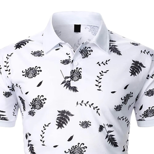 High Quality OEM ODM Customized Men's Floral Print Polo Shirt Anti-Wrinkle Breathable Summer Casual Business Wear - Product Image 5