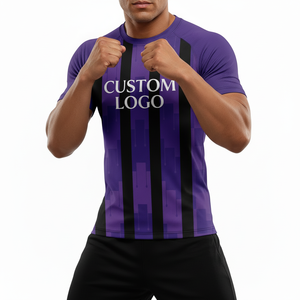 Camiseta Deportiva de Compresión para Hombre, Secado Rápido, Transpirable, para Correr, Gimnasio, Cuello Redondo, Corte Corto, Verano - Product Image 4