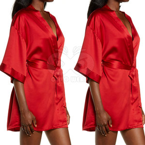 Robe de chambre en soie de haute qualité pour femme, peignoir de luxe en satin, vêtements de nuit doux, design personnalisé, vêtements de détente, vente en gros d'usine - Product Image 4