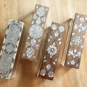 Caja de almacenamiento de acrílico con forma de rectángulo de alta calidad, caja de almacenamiento de exhibición de dulces de postre de madera perla madre - Product Image 5