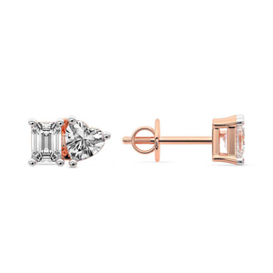 Nuevos pendientes de diamantes de laboratorio con corte clásico Gold Divine Double Flame (1 Ct.) Tw. Joyería de calidad VS1, VVS1 para mujeres y niñas - Product Image 5