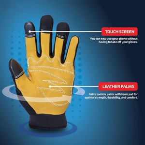 Guantes de Trabajo de Seguridad para Conductor, Diseño Nuevo y Moderno, Personalizados, Antideslizantes, Anti-Impactos, de Cuero, Impermeables, con Protección UV, Precio al por Mayor - Product Image 4