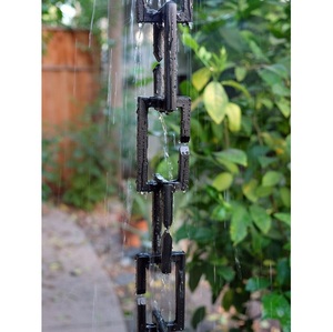 New Arrival Vintage Look Durable <b>Garden</b> Rain Chain <b>Hanging</b> Ornament Decorative Metal Rustic Rain Chain Rainwater Droplets - Product Image 5