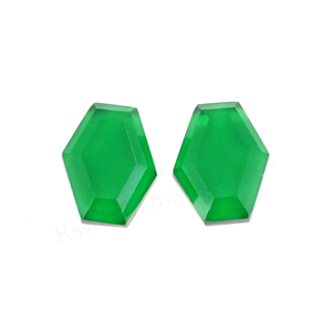 Cuarzo Verde Hexagonal de Alta Calidad, Corte Escalonado, Pulido Brillante, 10x16mm, Cabujón de Piedra Preciosa Suelta con Reverso Plano para Fabricación de Joyas y Colgantes - Product Image 1