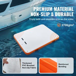 Piattaforma Galleggiante Gonfiabile 8x6FT con Tappetino Antiscivolo e Scaletta Rimovibile - Portatile per Mare e Occasioni di Festa - Product Image 2