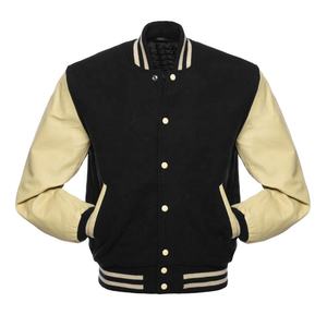 Blouson de Baseball pour hommes, veste d'hiver personnalisée, en coton uni, décontracté, vente en gros, - Product Image 1