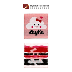 Etiquetas personalizadas de damasco tejido con borde cortado/láser, lavables, estilo cuadrado, Selangor, para ropa y bolsos, con logo de marca - Product Image 3