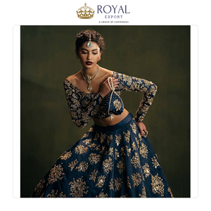 Bulk Exporter Supply Designer Wedding Wear Collection Indian Clothing Silk Zari Thread Sequence Work Lehenga Choli with Dupatta - Product Image 6