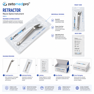 Retractor BLOUNT de 10.5 pulgadas (26.7 cm) con Hoja de Doble Punta de 44 mm de Ancho, Instrumento Quirúrgico Zetomed Pro - Product Image 4