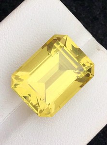 Piedra Preciosa de Cuarzo Limón Natural, Corte Esmeralda, Origen Brasil, Cristal Amarillo Suelto para Joyería, Anillo, Colgante - Product Image 6