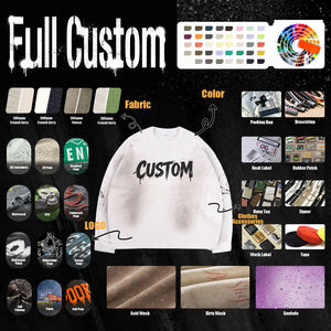 Sudadera Personalizada Unisex de Manga Larga con Cuello Redondo, Estilo Waffle, Corte Holgado, Diseño con Letras Impresas, para Todas las Temporadas - Product Image 4