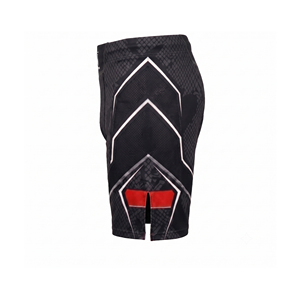 กางเกง MMA ยี่ห้อ Askar Wear รุ่น Ind สำหรับผู้ชาย ทรงเข้ารูป แห้งเร็ว พิมพ์ลายแบบ Sublimation สำหรับกีฬาต่อสู้แบบผสมผสาน สีดำลายแดง - Product Image 4