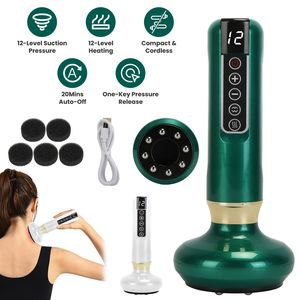 1800mAh Cordless Anti-Cellulite massaggio dell'anca funzione termica di raschiatura 12 livelli di aspirazione/riscaldamento per le cosce tutto il corpo - Product Image 6