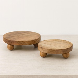 Juego de Salvamanteles Redondos Minimalistas de Madera de Mango Rubio Natural al por Mayor - Product Image 3