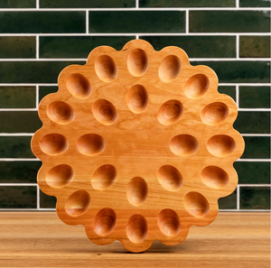 Plato de madera para huevos rellenos, plato de madera con forma de árbol de Navidad para huevos rellenos con 14 ranuras para huevos. - Product Image 3