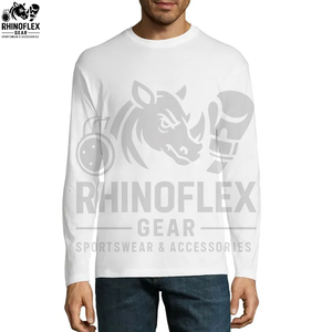 Camiseta de Manga Larga Lisa para Hombre, Diseño Sencillo, Venta al por Mayor, Ropa Masculina de Alta Calidad, Cuello Redondo, Servicio OEM - Product Image 2