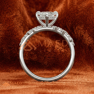 Anillo Único de Plata de Ley 925 con Corte Marquesa |   Anillo de compromiso asimétrico con racimo de burbujas |   Anillo de Promesa Inspirado en la Naturaleza con Diseño de Vid - Product Image 3