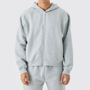 Cotton Fleece Heavyweight Zip up Hoodie Set Custom Blank 2 Piece Set Men Jogging Wear Unisex <b>Tracksuit</b> - Product Image 3