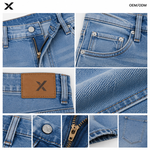 Shorts en jean pour homme X Sports City 100% coton, style streetwear et décontracté, effet délavé naturel, durable, OEM/ODM - Product Image 4