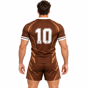Premium <b>Rugby</b> Sports Uniform Set for Men with Custom Sublimation Design Breathable Quick Dry Jersey Matching <b>Shorts</b> & Team Logo - Product Image 4