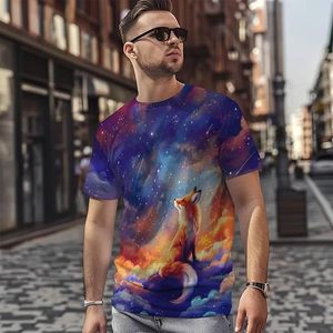T-shirt à manches courtes pour homme, col rond, imprimé graphique tête d'ours Cloud City, coupe ample, style streetwear décontracté, 100% coton tricoté - Product Image 2