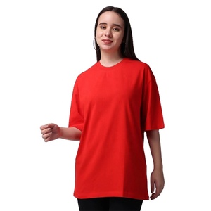 Nouvel Arrivage T-shirt Femme Personnalisé 100% Coton Léger Col Rond Manches Courtes Coupe Ample Écologique Broderie Bouton - Product Image 1