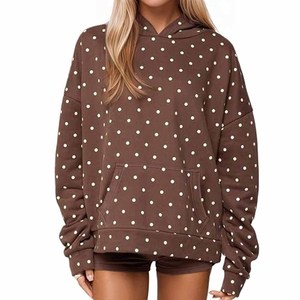 Survêtement décontracté à capuche pour femme grande taille, 100 % coton, séchage rapide, doublé, impression sérigraphique, prix de gros, confortable - Product Image 5
