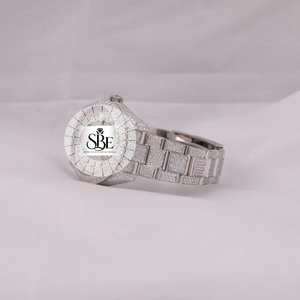 100% Diamond Tested Luxury Shiny VVS Square Moissanite Watch Hip Hop Ice Crystal Stainless Steel <b>automatic</b> Watch - Product Image 2