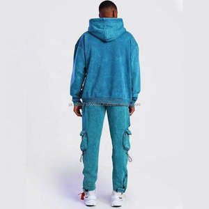 Ensemble de sweat à capuche unisexe en coton personnalisé de haute qualité en polaire lourde ensemble de deux pièces de pantalons de survêtement et de sweat à capuche délavés - Product Image 6