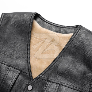 Veste en cuir et velours côtelé épaisse et chaude pour homme, col en V, imperméable, réversible, pour l'hiver - Product Image 3