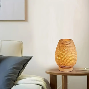 Handcrafted <b>Bamboo</b> <b>Table</b> Lamp with Natural Woven Design for Bedroom Living Room and Hotel Interiors - Product Image 1
