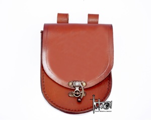 Bolsa de Cintura Medieval Hecha a Mano de Cuero de 3-4 mm de Grosor, 20x15x6 cm, Cierre de Gancho Giratorio, LARP Vikingo Renacentista - Product Image 2