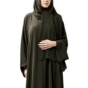 New Eye Catching Abaya Handmade Floor Length Long Sleeve Soft Breathable Fabric Loose Fit Casual Party Wear - Product Image 3