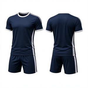 Custom Sublimated <b>Soccer</b> Uniform Set White and Navy Professional Team Football Kit Lightweight Breathable Training Jersey Shorts - Product Image 2