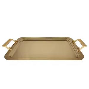 Plateau de service en métal fait main, plateau de présentation haut de gamme pour les arrangements de fêtes et banquets de luxe - Product Image 1