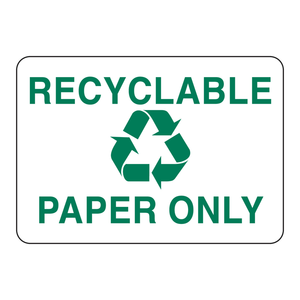Panneau de signalisation en papier recyclable uniquement pour zones de recyclage, 7 po H x 10 po L, panneau de signalisation routière - Product Image 2