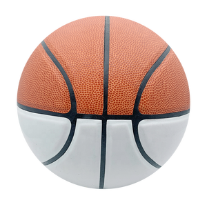 Ballons de basket-ball professionnels pour l'entraînement et les matchs, bicolores orange et blanc, avec des rayures. - Product Image 1