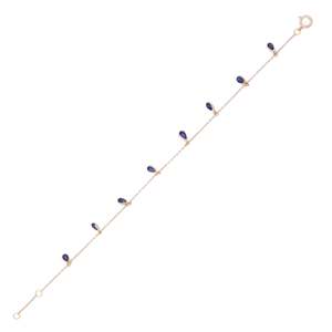 18K Yellow <b>Gold</b> Blue Sapphire Tennis Bracelet for Wedding Party Anniversary - Product Image 2