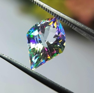 Natural <b>Rainbow</b> Mystic Topaz Shield Cut Gemstone Loose Faceted High Quality Vibrant Fire Color Stone Jewelry Making - Product Image 4
