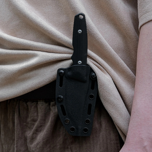 Couteaux à lame fixe avec manche ergonomique noir, finition satinée, lame à tranchant affûté pour le camping en plein air, la préparation des aliments et les usages multiples - Product Image 4