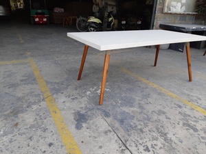 Ensemble de meubles d'hôtel personnalisés de luxe GRC moderne léger en béton loisirs table basse Table de salle à manger chaises en bois - Product Image 5
