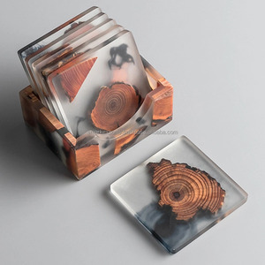 Premium Wooden Resin <b>Coaster</b> Handmade Epoxy Wood Slice Cup Mat <b>Heat</b> Resistant Drink <b>Coaster</b> for Coffee Table Kitchen Decor - Product Image 6