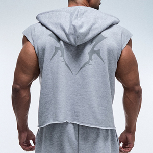 Personalized Men's <b>Sleeveless</b> <b>Hoodie</b> 100% Polyester Sublimation Printed Pullover Casual Style Hooded Tank Top OEM Apparel Wear - Product Image 2