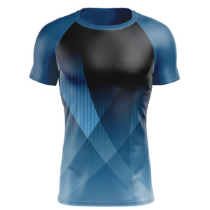 High Quality Polyester Made Sublimation Printed <b>Men</b> Running <b>Shirt</b> Sport Wear <b>Compression</b> <b>Shirt</b> MMA Fighting Rashguard - Product Image 5