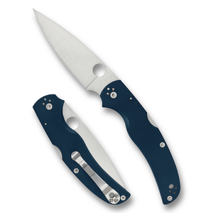 Couteaux pliants portables avec manche à motif géométrique bleu marine, lame en acier inoxydable à bord tranchant, trou d'ouverture au pouce et métal - Product Image 1